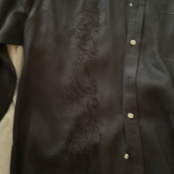Nat Nast, L, Black Linen shirt, detailed embroidery, contrast stitching - Picture 5 of 8